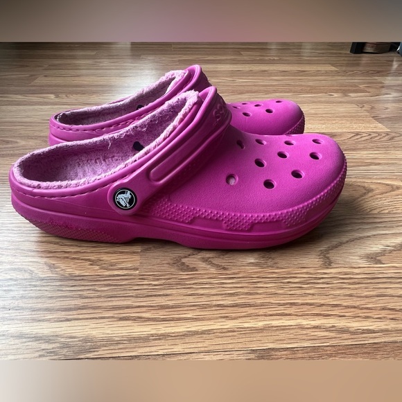 Crocs Slip On Clogs Fuzzy Lined Pink Womens 10 / Mens 8 - Picture 5 of 12